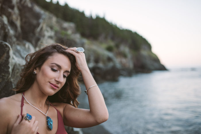 Sparkes Design Jewelry shoot at Middle Cove Beach Newfoundland and Labrador