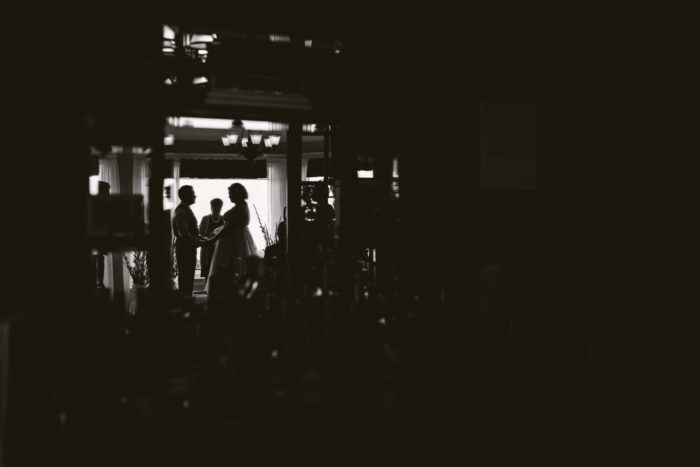 Newfoundland Wedding Ceremony reflection at the Holyrood Tea Garden