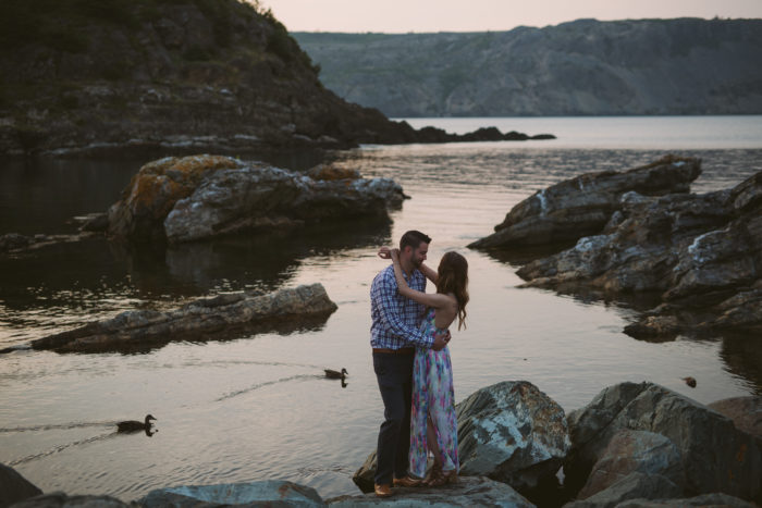 Ducks photobomb an engagement session in Brigus Newfoundland and Labrador
