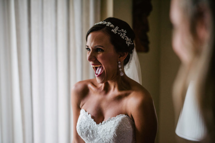 Excited Bride on her wedding day in St. John's Newfoundland and Labrador