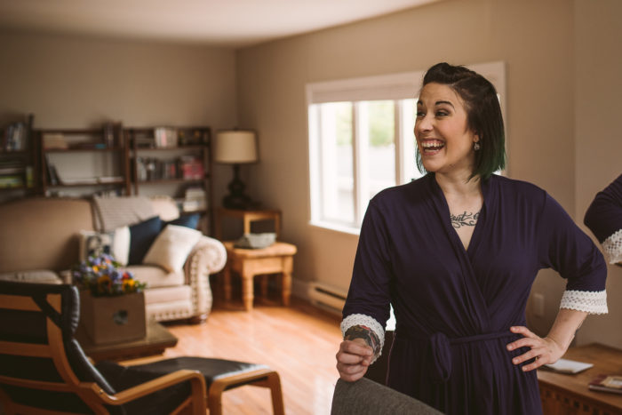 Excited Bridesmaid on wedding day in Newfoundland and Labrador