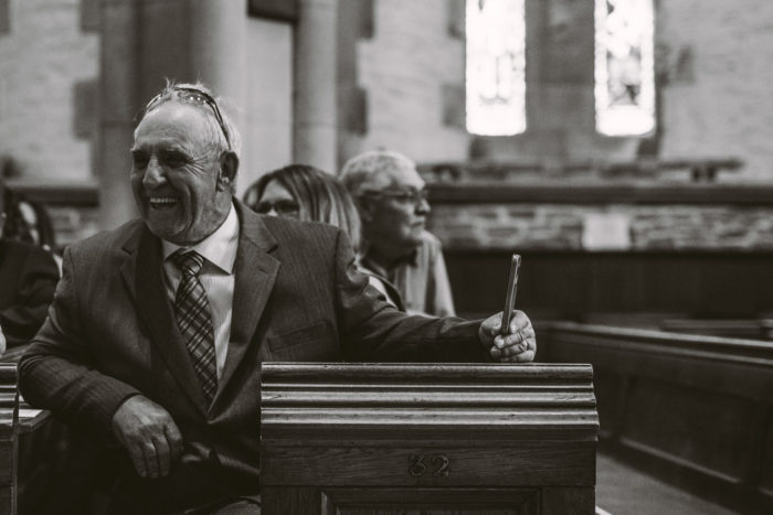 Grandfather films wedding ceremony at church in St. John's Newfoundland and Labrador